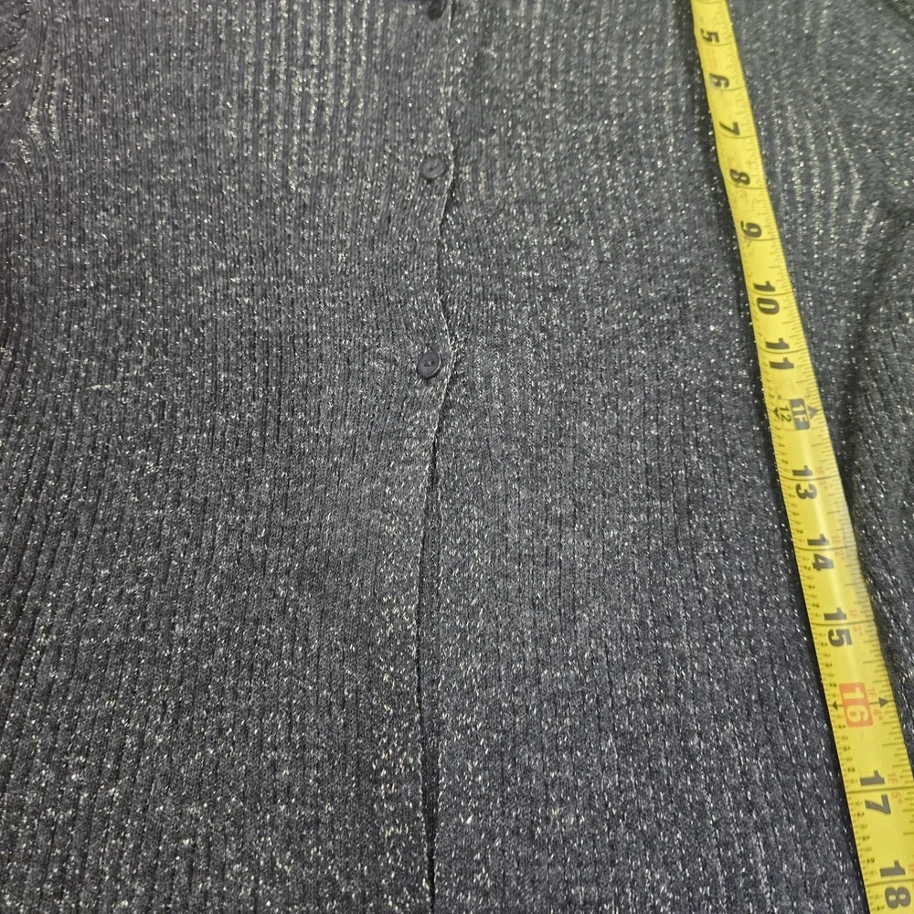 Zara Knitwear Girls Sparkling Metallic Gray Ribbed Cardigan Size‎ 13-14 /164cm
